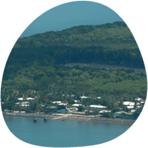 Aerial image of a Torres Strait Island village